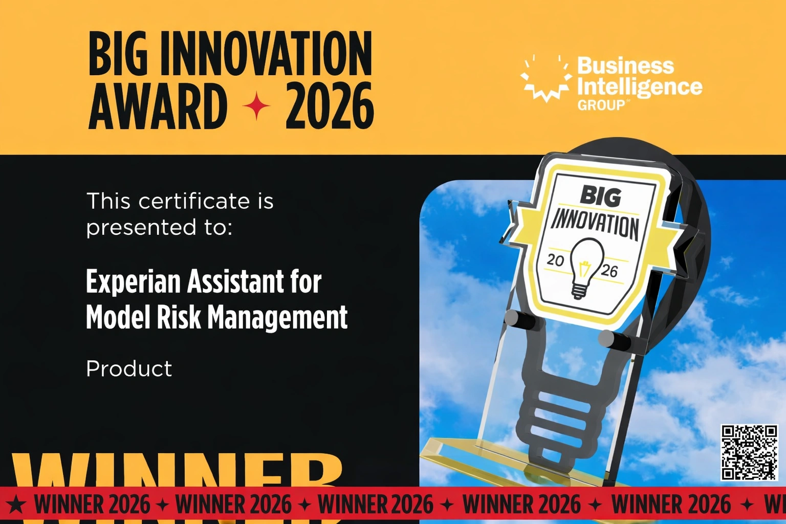 Experian Assistant for Model Risk Management Wins 2026 BIG Innovation Award