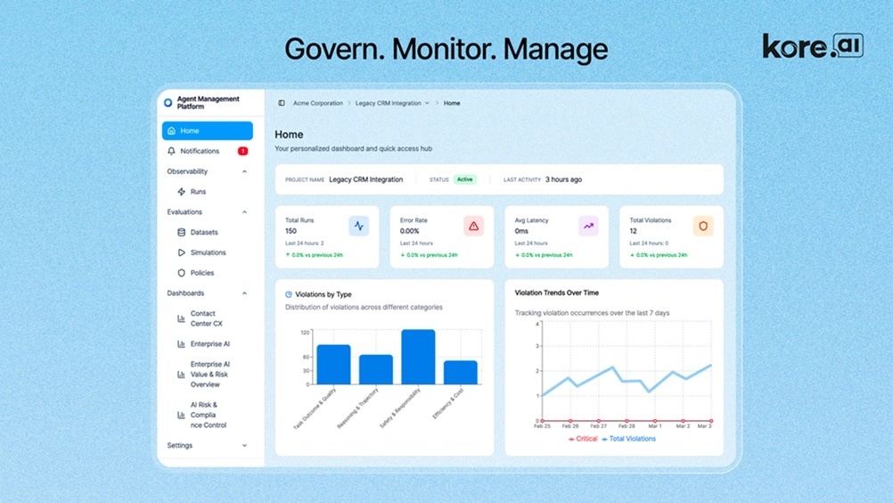 CORRECTING and REPLACING Kore.ai Launches Agent Management Platform