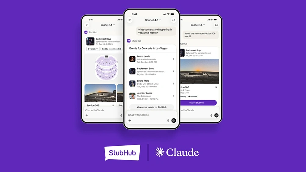 StubHub Brings Live Event Discovery to Anthropic’s Claude