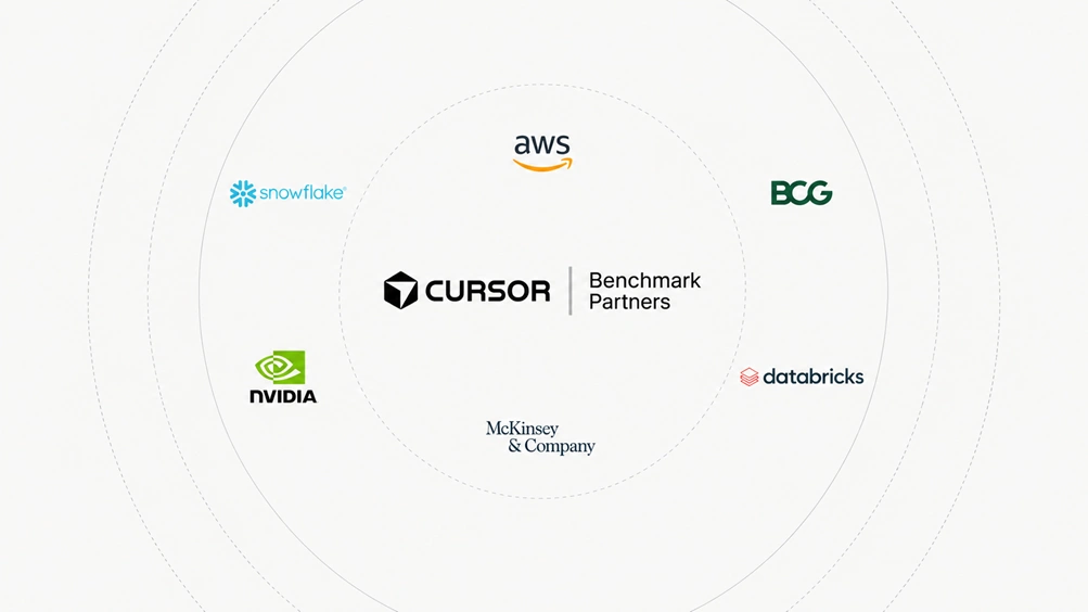Cursor Launches Benchmark Partners Program with AWS, BCG, Databricks, McKinsey, NVIDIA, and Snowflake