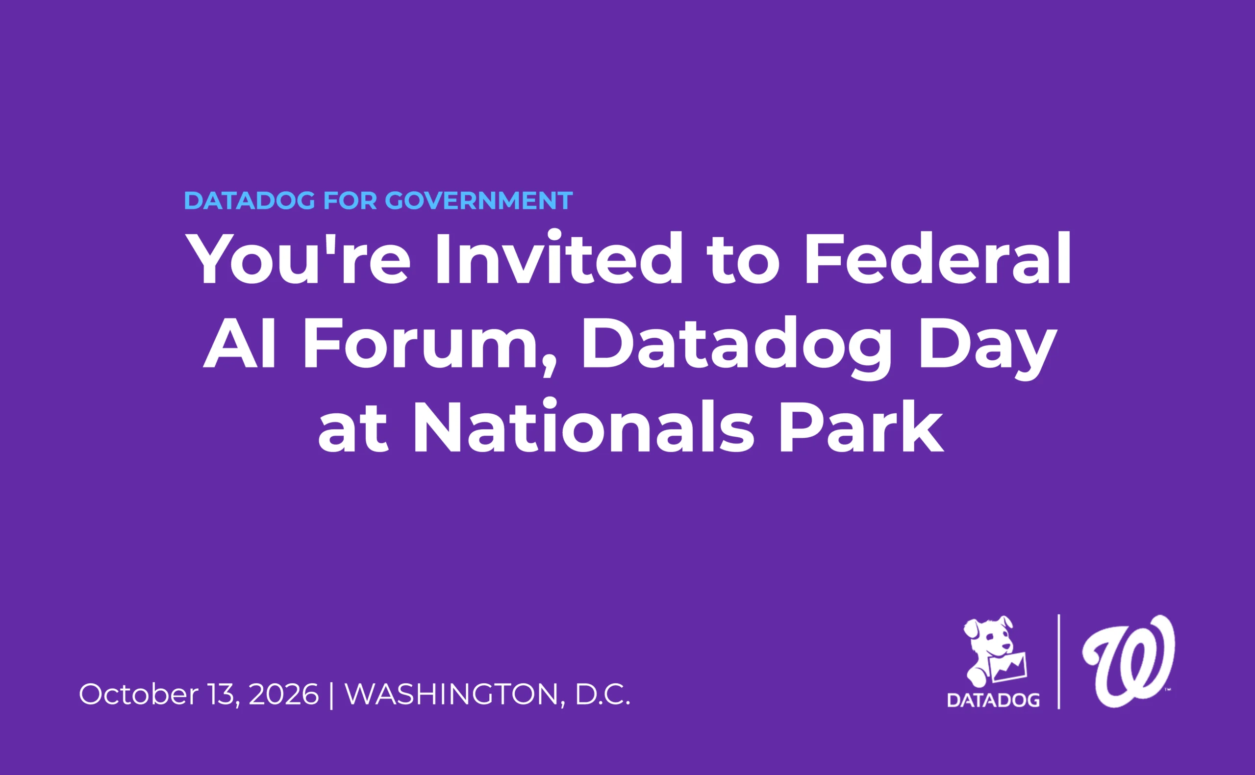 Ability Stack You're Invited to Federal AI Forum, Datadog Day at Nationals Park - ITTech